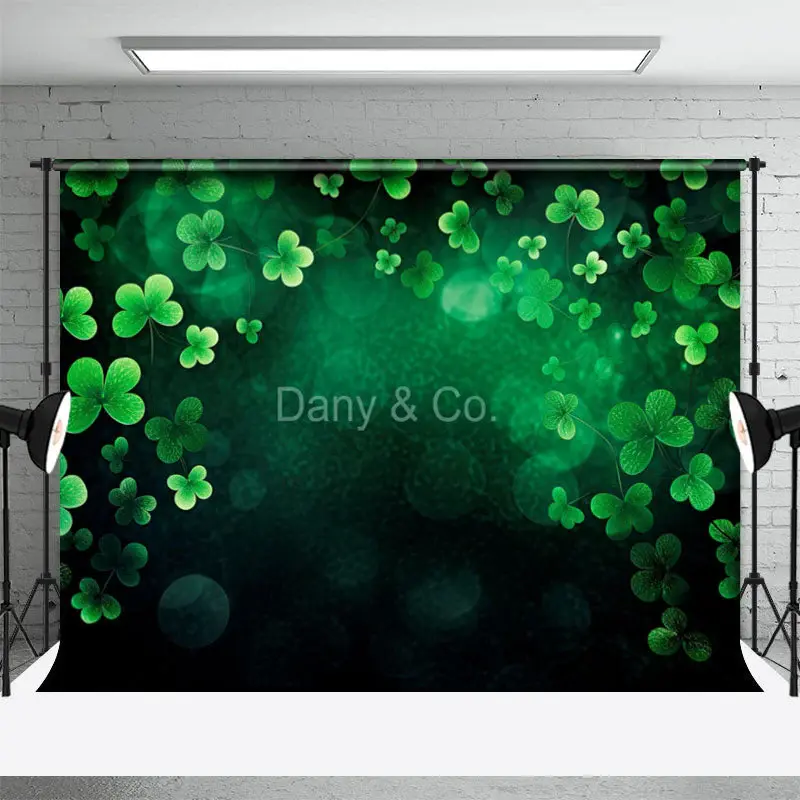 Green Clover Bokeh Backdrop For Birthday Cake Smash - Aperturee