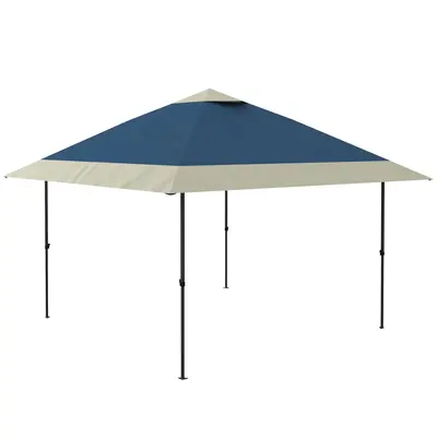 Garvee 13' x 13' Pop-up Gazebo Tent, Outdoor Patio Gazebo Instant Canopy Tent with Double Roof, Blue & Gray