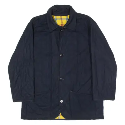 MCGREGOR Mens Quilted Jacket Blue Wool 90s L
