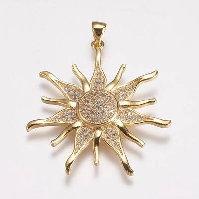 Brass Micro Pave Cubic Zirconia Pendants