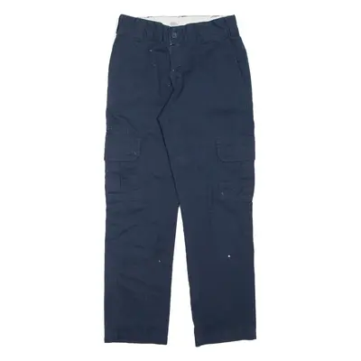 DICKIES Cargo Mens Trousers Blue Regular Straight W26 L28