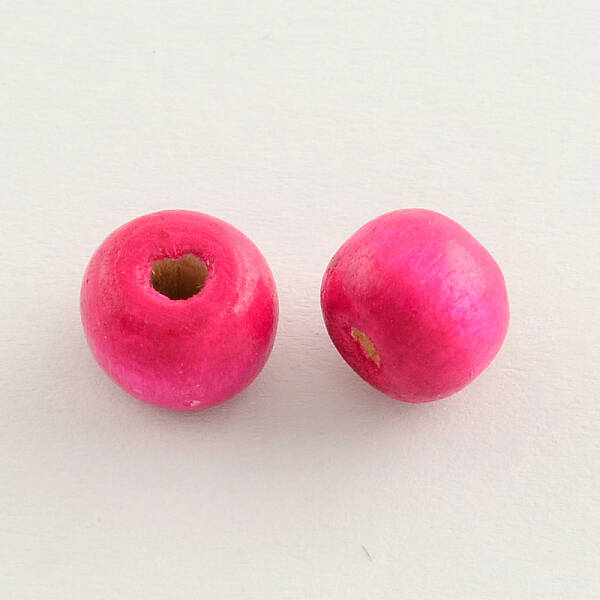 Dyed Natural Wood Beads