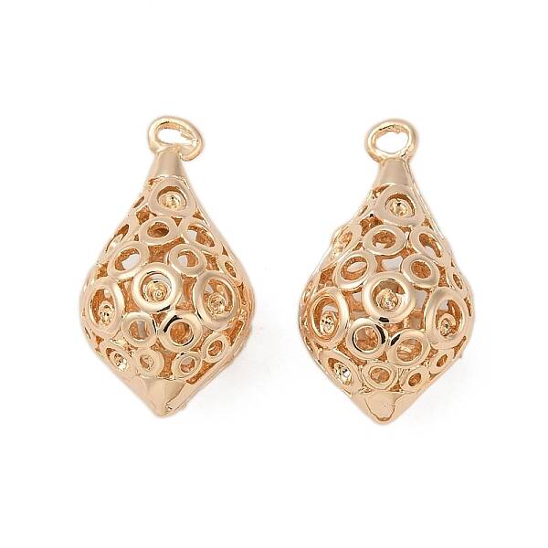 Hollow Out Brass Pendant Rhinestone Settings
