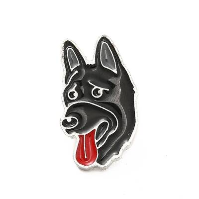 Dog Enamel Pin with Brass Butterfly Clutches