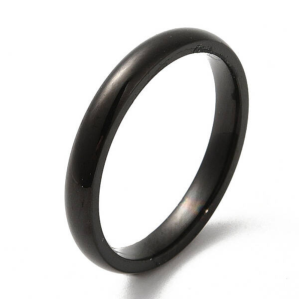Ion Plating(IP) 304 Stainless Steel Flat Plain Band Rings