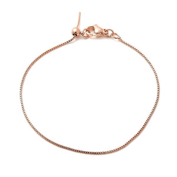 Rack Plating Brass Box Chain Adjustable Slider Bracelets Making for Women