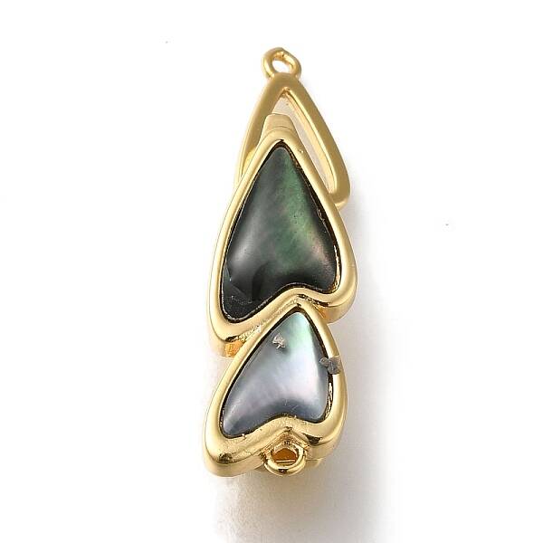 Brass with Shell Fold Over Clasps