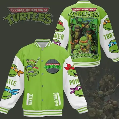 Quality Turtles Bomber Baseball Jacket, Cartoon Baseball Jacket, Movie Bomber Jacket, Comfortable Unisex Bomber, Trendy Jacke...