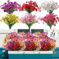 12/24 Bundles Artificial Flowers for Outdoor，Faux Flower Daisy with Eucalyptus Leaves，Decorative Flowers for Home Party W...