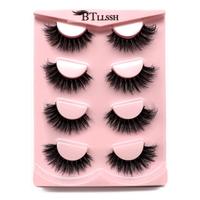 Thick False Eyelashes, Wispy Cat Eye Look Faux Cluster Lashes, Natural Curling Eye Makeup Strip Lash for Women & Girls, Lash ...
