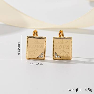 Chic Metal Square Stud Earrings for Party Banquet Dressing Up
