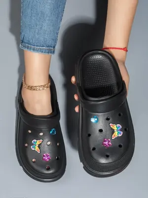 Summer 2024 Women's Casual Simple Style Solid Color Vented Clog, Trendy All-match Vented Clog, Fashion Outdoor Beach Slippers...