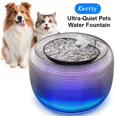 Kastty Ultra-Quiet 3.5L/118oz Cat Water Fountain ,7-10 Days No Refill,Automatic Pet Water Dispenser with 4-Layer Filtrati...