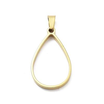 304 Stainless Steel Open Back Bezel Pendants