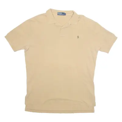 POLO RALPH LAUREN Mens Polo Shirt Beige L