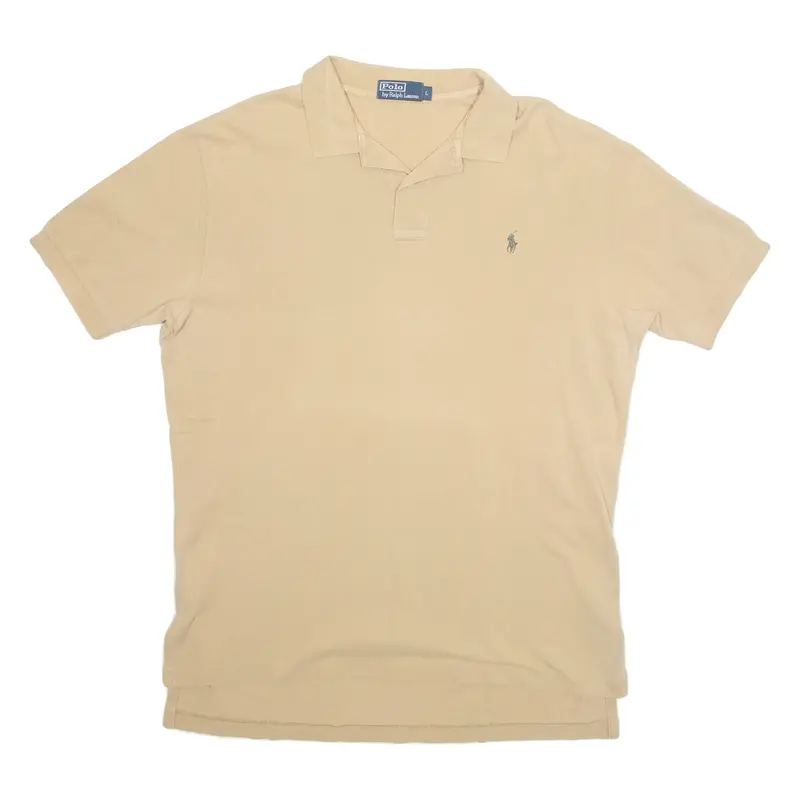 POLO RALPH LAUREN Mens Polo Shirt Beige L