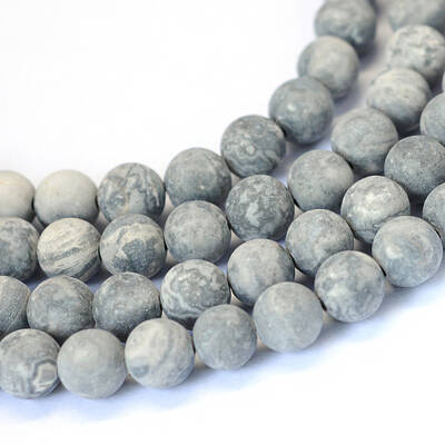Frosted Natural Polychrome Jasper/Picasso Stone/Picasso Jasper Beads Strands