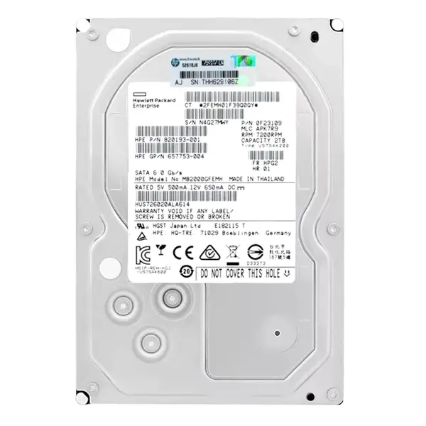 820193-001 HP 2TB 6Gb/s SATA 7200 3.5-Inch Hard Drive
