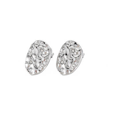 Crystal Rhinestone Oval with Star Stud Earrings