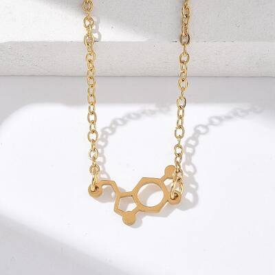 304 Stainless Steel Chemical Symbol Pendant Necklaces