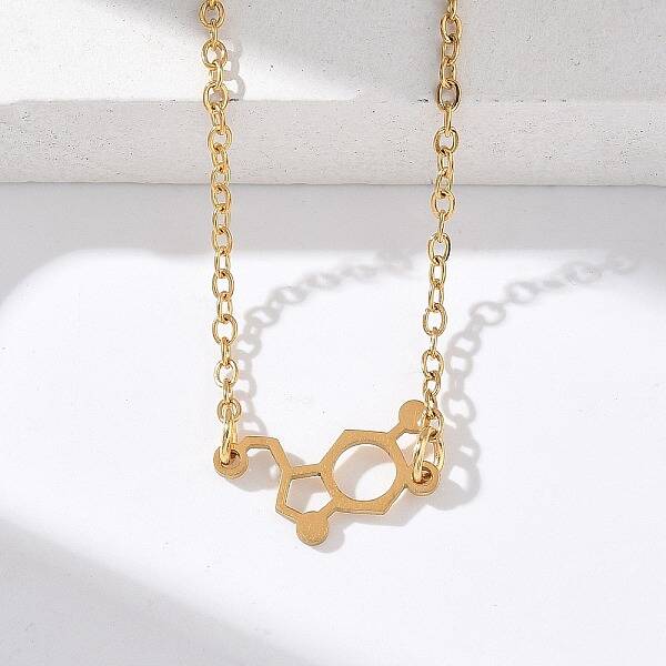 304 Stainless Steel Chemical Symbol Pendant Necklaces