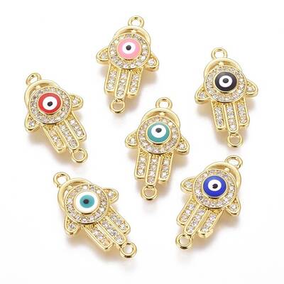 Brass Micro Pave Cubic Zirconia Links