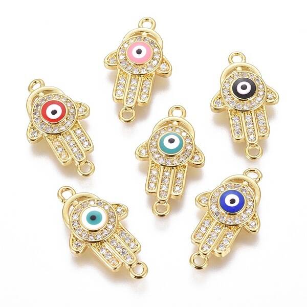 Brass Micro Pave Cubic Zirconia Links
