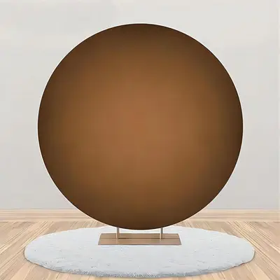 Dark Light Brown Gradient Round Birthday Backdrop - Aperturee