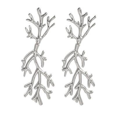 304 Stainless Steel Tree Branch Stud Earrings