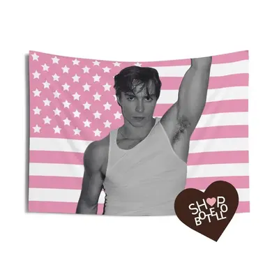 Nicholas Chavez Pink American Flag Tapestry | Indoor Wall Tapestries for Fans Room Accessories, Bedroom Flags, Cool Flag For ...