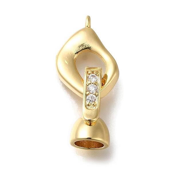 Brass Micro Pave Clear Cubic Zirconia Fold Over Clasps