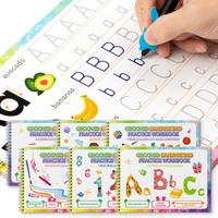 6-Pack Magic Practice Copybooks - Reusable Grooved Workbooks w/Pens for Ages 3-8 (Preschool Handwriting Kit)