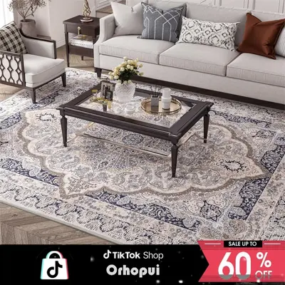 ORHOPUI Washable Area Rug,  Area Rug for Living Room, Soft Area Rug for Bedroom, Vintage Design, Stain Resistant Rugs, TPR An...