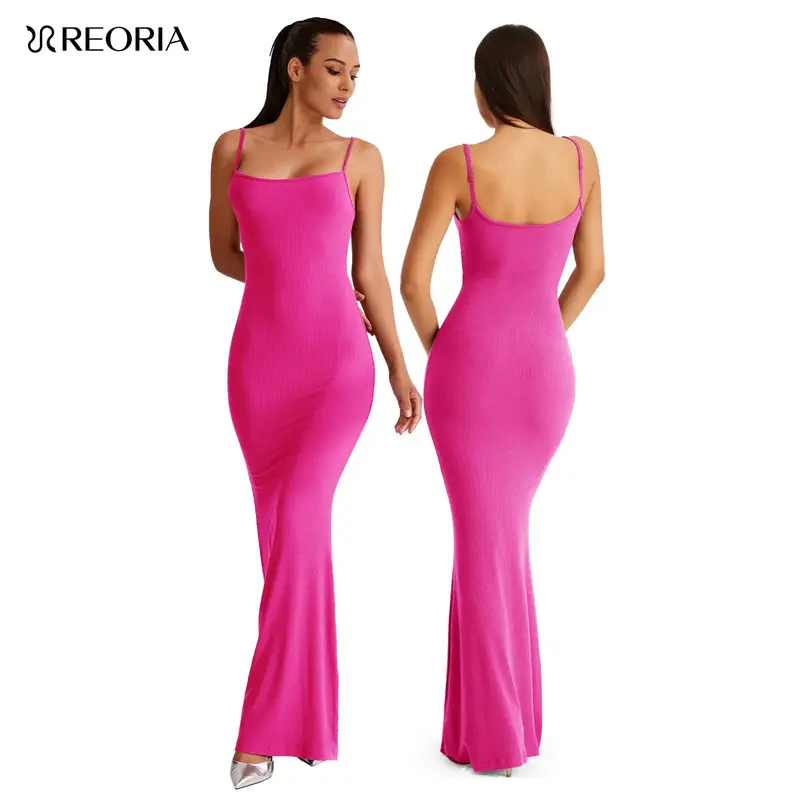 REORIA Fallfreshness Women's Sexy Long Dress Women's Adjustable Fit Spaghetti Strap Elegant Bodycon Maxi for Spring & Summer ...