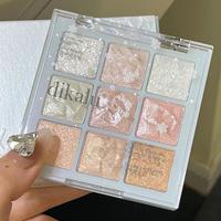 9 Color Eyeshadow Palette, Glitter Long Lasting Shimmering Flawless Eye Shadow Makeup Palette, Summer Makeup High Pigmented B...