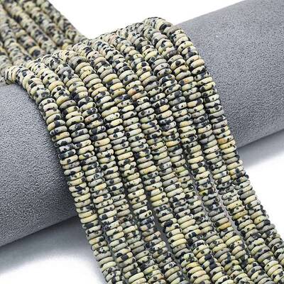 Frosted Natural Dalmatian Jasper Beads Strands