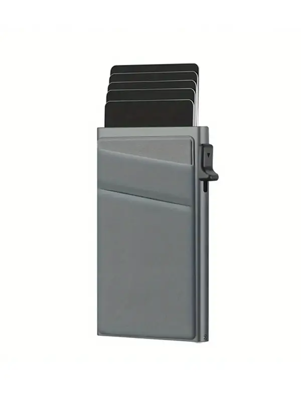 Summer 2024 Men's Minimalist RFID Blocking Business Card Wallet, Auto Pop-Up Portable Card Holder, Credit Card ID Bank Card ...