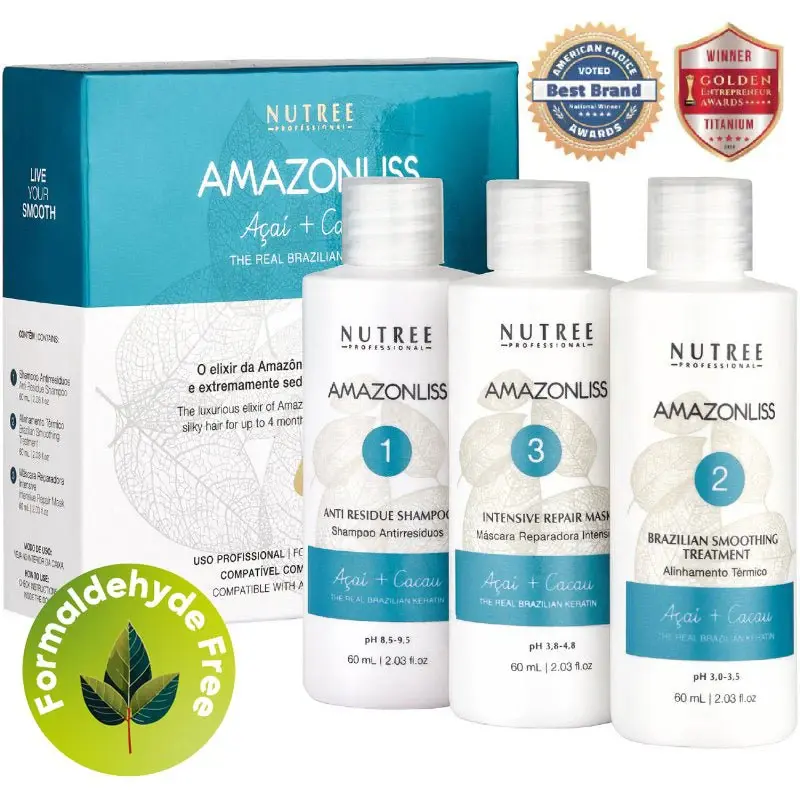 Amazonliss Keratin Treatment Set Hair Straightening 2.03 fl.oz / 60 ml