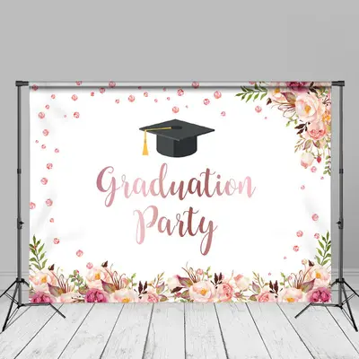 Pink Diamond Floral White Grad Photography Backdrop - Aperturee