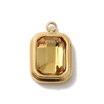 304 Stainless Steel Glass Pendants