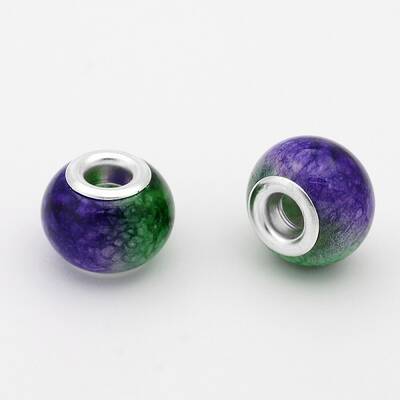 Large Hole Glass European Beads