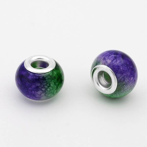 Large Hole Glass European Beads