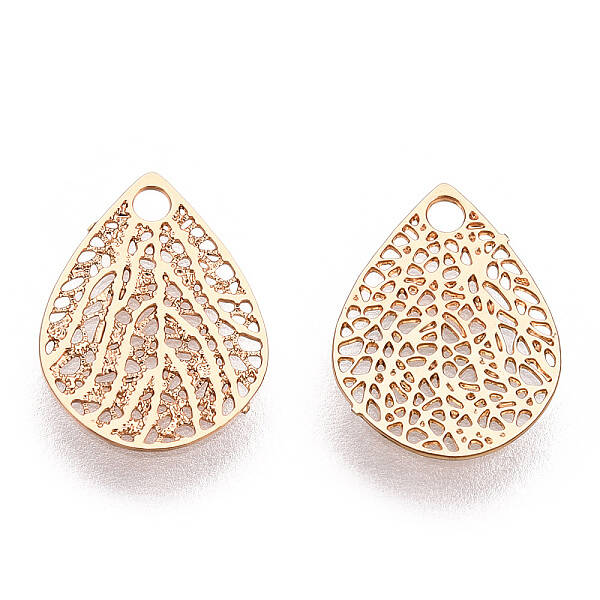 Rack Plating Brass Filigree Charms