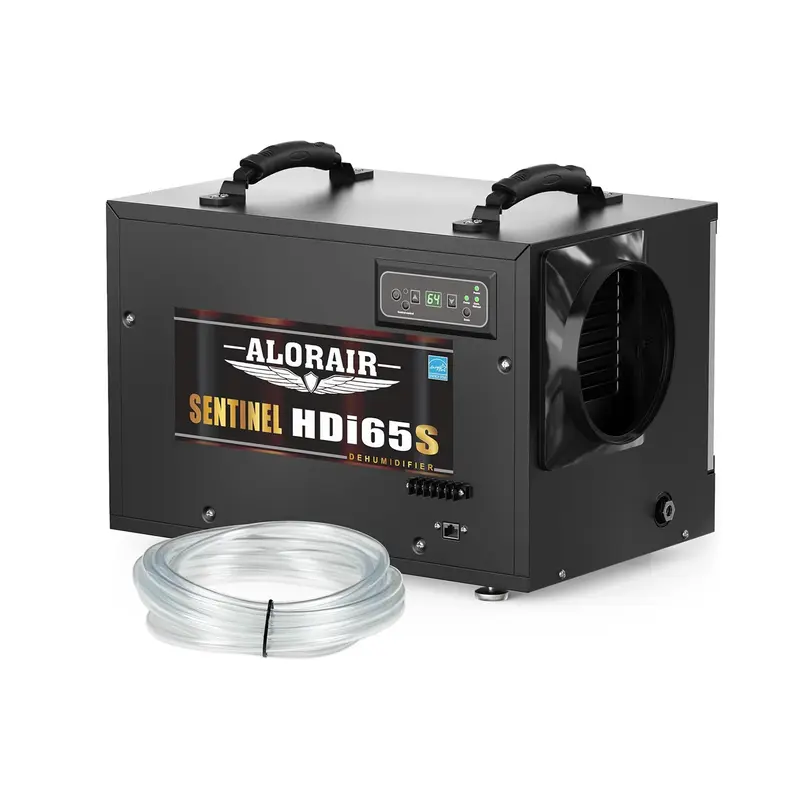 AlorAir 120 PPD Crawl Space Dehumidifiers with Pump and Drain Hose | Sentinel HDi65S (Black) | Size for 1300 sq.ft