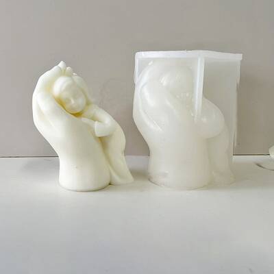 Mother's Hand & Baby DIY Silicone 3D Statue Candle Molds