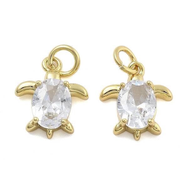 Brass Micro Pave Cubic Zirconia Pendants