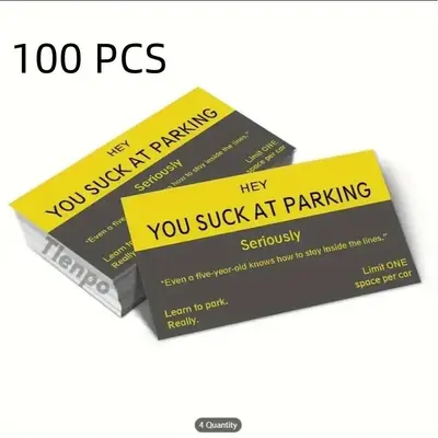 Funny Parking Card Stickers, 100pcs/set Waterproof Parking Card Stickers, Car Parking Card Stickers, Car Exterior Accessor...