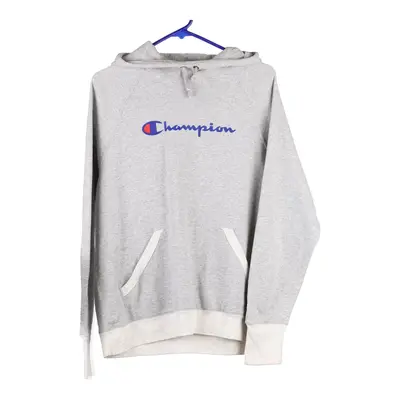 Champion Hoodie - Large Grey Cotton Blend