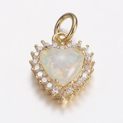 Brass Micro Pave Cubic Zirconia Charms