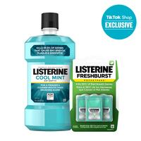 Listerine TikTok Shop Duo Pack, Cool Mint Mouthwash 1L & PocketPaks Fresh Breath Strips (Available in Freshburst and Cool Min...